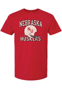 Summit Sportswear Nebraska Cornhuskers Red Football Football Helmet Number One Short Sleeve T Shir..