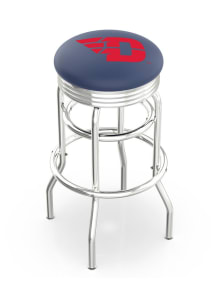 Dayton Flyers Double-Ring Swivel Chrome Pub Stool - Black
