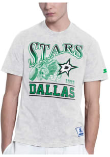 Starter Dallas Stars White Spike Short Sleeve Fashion T Shirt