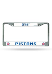 Detroit Pistons Premium Chrome License Plate Frame - Silver