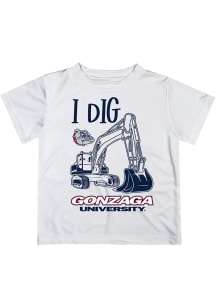 Vive La Fete Gonzaga Bulldogs Toddler White Excavator Short Sleeve T-Shirt
