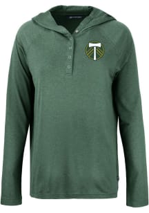 Cutter and Buck Portland Timbers Womens Green Coastline Eco Hooded Sweatshirt