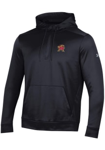 Under Armour Maryland Terrapins Mens Black Armour Fleece Half Zip Long Sleeve Hoodie