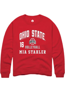 Mia Stahler Ohio State Buckeyes Mens Red NIL Arch Logo Player Crew
