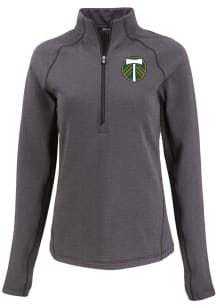 Cutter and Buck Portland Timbers Womens Black Pehastin Qtr Zip