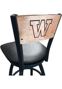 Washington Huskies Vinyl Seat Maple Back Swivel Pub Stool - Black