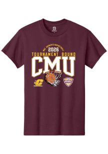 Summit Sportswear Central Michigan Chippewas Maroon MAC 2026 WBB Tournament Bound Short Sleeve T S..