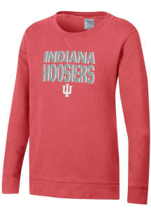 Gear For Sports Indiana Hoosiers Youth Pink Stacked Garment Dyed Long Sleeve Crew Sweatshirt