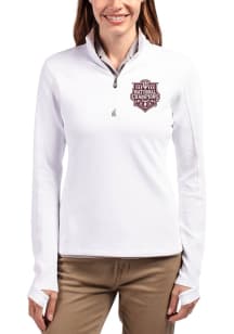 Cutter and Buck Indiana Hoosiers Womens White 2025 CFP National Champions Traverse Qtr Zip Pullove..