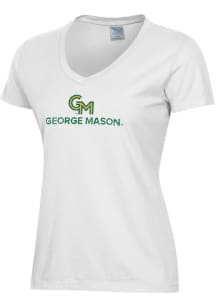 ComfortWash George Mason University Womens White Garment Dyed Short Sleeve T-Shirt