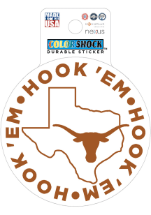 Texas Longhorns Script Durable Stickers - Burnt Orange
