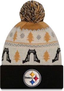 New Era Pittsburgh Steelers Black DL McCalister Pom Cuff Mens Knit Hat