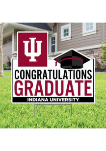Indiana Hoosiers Congratulations Graduate Yard Sign - White