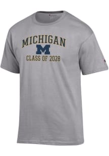 Champion Michigan Wolverines Grey Font Class of 2028 Jersey Short Sleeve T Shirt
