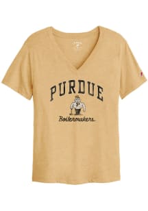 Purdue Boilermakers Womens Gold Intramural V Short Sleeve T-Shirt