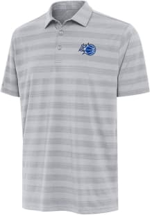 Antigua Orlando Magic Mens Ash Tunnel Short Sleeve Polo