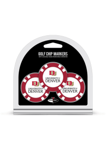 Denver Pioneers Poker Chip 3 Pack Golf Ball Marker
