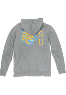 Blue 84 Southern University Jaguars Mens Grey Front Back Laguna Long Sleeve Full Zip Jacket