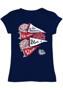 Vive La Fete Gonzaga Bulldogs Girls Navy Blue Lexie Short Sleeve Tee