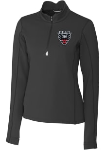 Cutter and Buck DC United Womens Black Traverse Qtr Zip Pullover