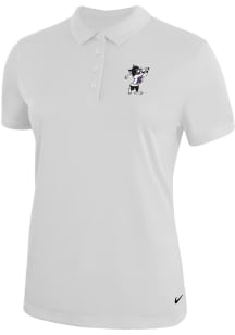 Nike K-State Wildcats Womens White Varsity Willie Golf Short Sleeve Polo Shirt