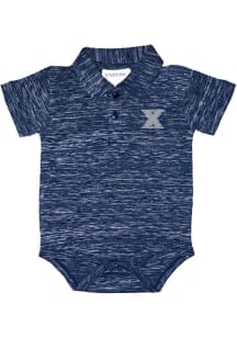 Xavier Musketeers Baby Navy Blue Space Dye Golf Short Sleeve One Piece Polo