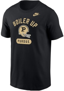 Nike Purdue Boilermakers Black Football Football Helmet Core Short Sleeve T Shirt