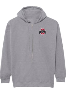 Ohio State Buckeyes Mens Grey Essentials Front Back Long Sleeve Full Zip Jacket