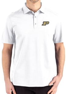 Cutter and Buck Purdue Boilermakers White Advantage Refresh Pique Big and Tall Polo