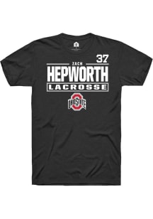 Zach Hepworth Ohio State Buckeyes Black NIL Stacked Box Short Sleeve Player T Shirt