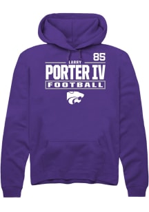 Larry  Porter IV K-State Wildcats Mens Purple Football NIL Stacked Box Player Hood