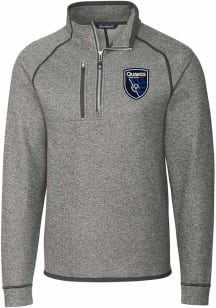 Cutter and Buck San Jose Earthquakes Mens Grey Mainsail Big and Tall Qtr Zip