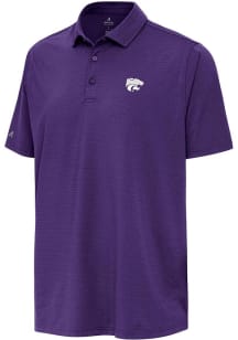Antigua K-State Wildcats Mens Purple Hurdle Short Sleeve Polo