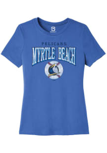 Summit Sportswear Myrtle Beach Pelicans Womens Blue Homerun Short Sleeve T-Shirt