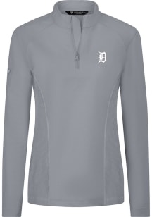 Levelwear Detroit Tigers Womens Grey Upright Insignia 2.0 Qtr Zip