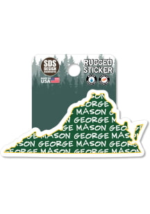 George Mason University 3.5in State Logo Rugged Stickers - Green