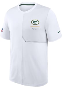 Nike Green Bay Packers White Sideline Short Sleeve T Shirt