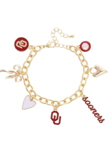 Oklahoma Sooners Enamel Icons Charm Womens Bracelet