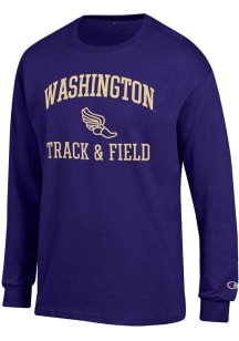 Champion Washington Huskies Purple Track & Field Icon Jersey Long Sleeve T Shirt
