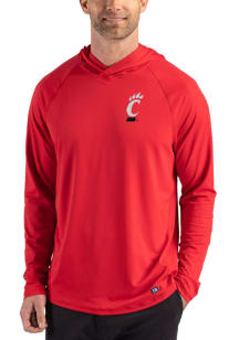 Cutter and Buck Cincinnati Bearcats Mens Red Prospect Eco Long Sleeve Hoodie