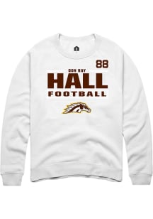 Don Ray Hall Western Michigan Broncos Mens White Football NIL Stacked Box Player Crew