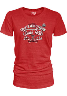 Blue 84 Texas Tech Red Raiders Womens Red 2026 Women's College World Series Bound Short Sleeve T-S..