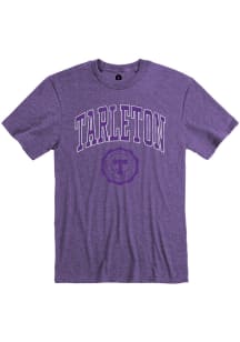 Tarleton State Texans Purple Snow Heather Arch Seal Short Sleeve T Shirt