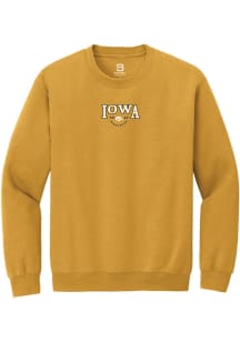 Summit Sportswear Iowa Hawkeyes Mens Gold Embroidered Long Sleeve Crew Sweatshirt