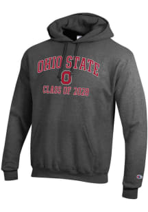 Champion Ohio State Buckeyes Mens Charcoal Font Class of 2028 Powerblend Long Sleeve Hoodie