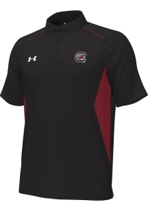 Under Armour South Carolina Gamecocks Mens Black Primary Logo Title Short Sleeve Polo