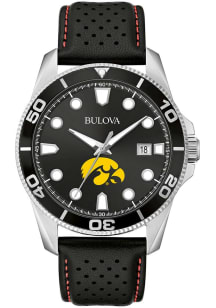 Bulova Iowa Hawkeyes Sport Leather Mens Watch