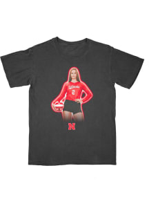 Bergen Reilly Nebraska Cornhuskers Youth Charcoal Portrait Pepper Tee Fashion Player Tee