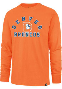 47 Denver Broncos Orange Retro Varsity Arch Long Sleeve Fashion T Shirt