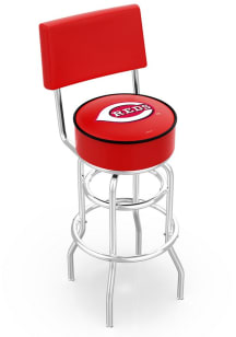 Cincinnati Reds Double-Ring Swivel with Back Pub Stool - Silver